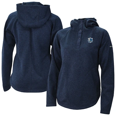 Women's Columbia Navy Dallas Mavericks Sweater Weather Quarter-Snap Hoodie