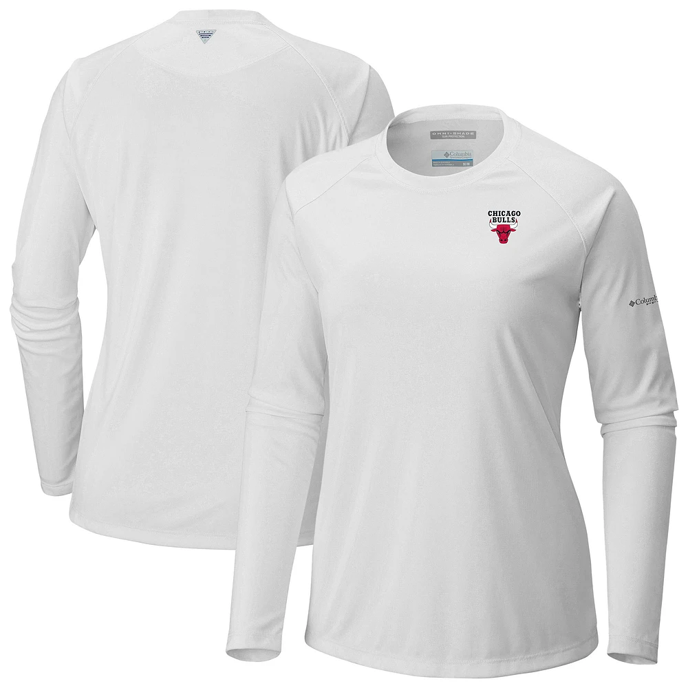 Women's Columbia White Chicago Bulls Tidal Tee II Long Sleeve T-Shirt