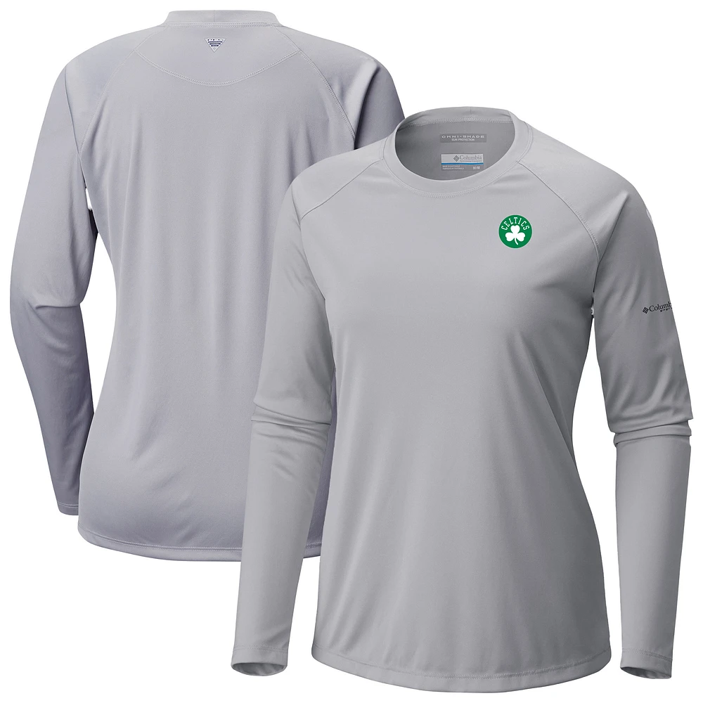 Women's Columbia Gray Boston Celtics Tidal Tee II Long Sleeve T-Shirt