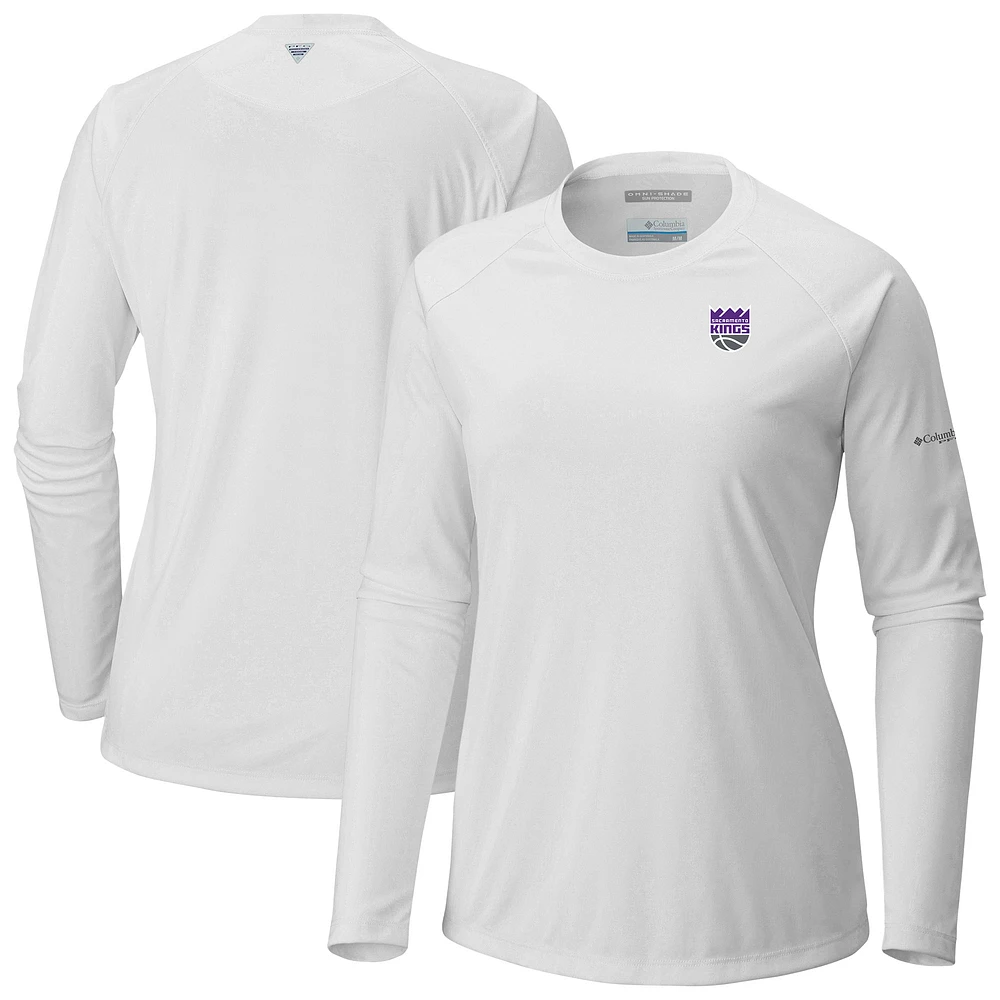 Women's Columbia White Sacramento Kings Tidal Tee II Long Sleeve T-Shirt