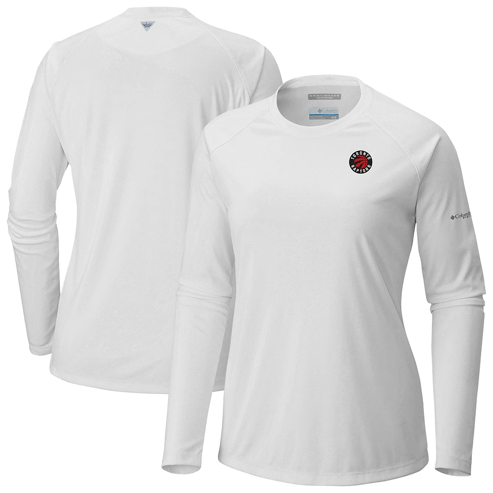 Women's Columbia White Toronto Raptors Tidal Tee II Long Sleeve T-Shirt