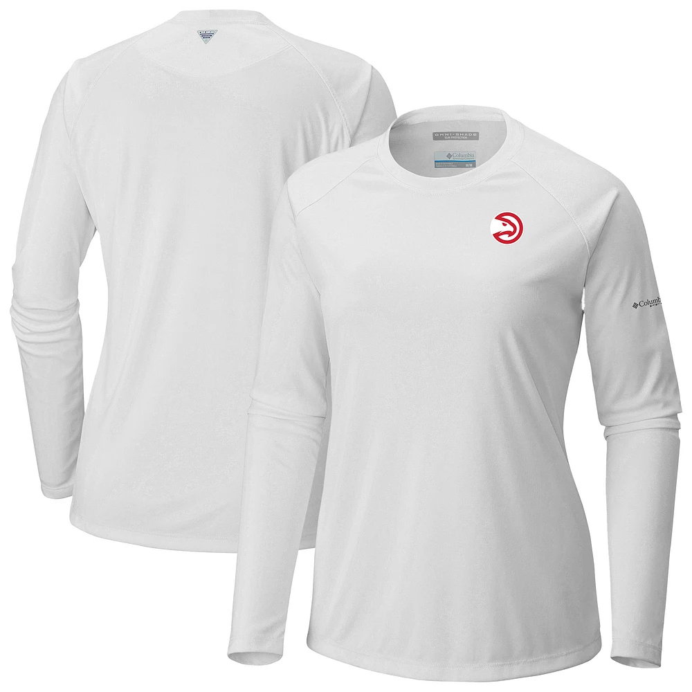 Women's Columbia White Atlanta Hawks Tidal Tee II Long Sleeve T-Shirt