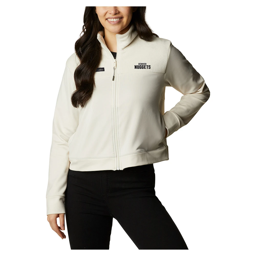 Women's Columbia Cream Denver Nuggets River Fleece Full-Zip Jacket