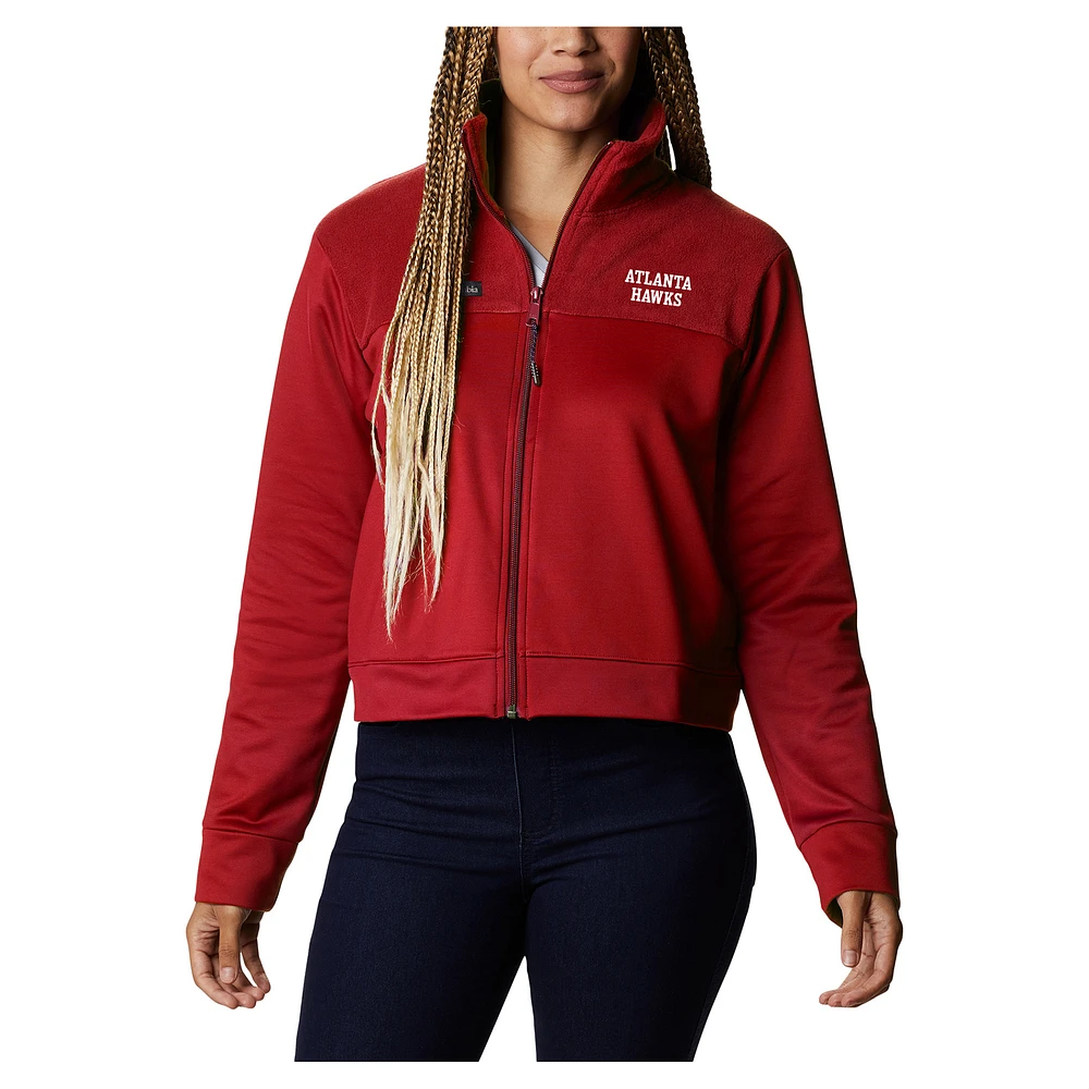 Women's Columbia Red Atlanta Hawks River Fleece Full-Zip Jacket