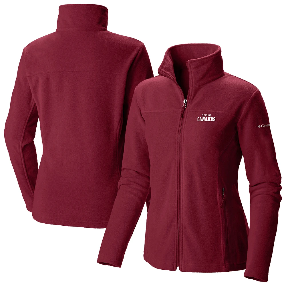 Women's Columbia Wine Cleveland Cavaliers Give & Go II Fleece Full-Zip Jacket