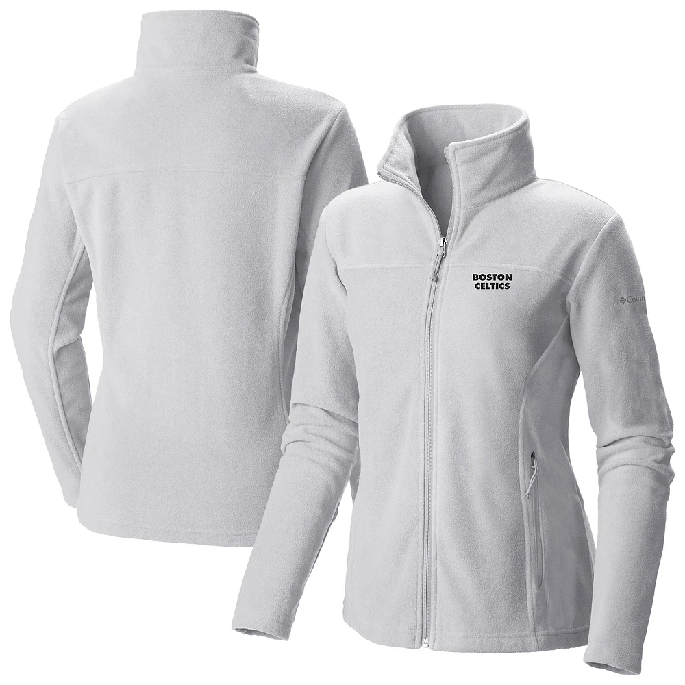 Women's Columbia White Boston Celtics Give & Go II Fleece Full-Zip Jacket