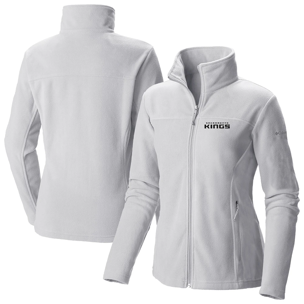 Women's Columbia White Sacramento Kings Give & Go II Fleece Full-Zip Jacket