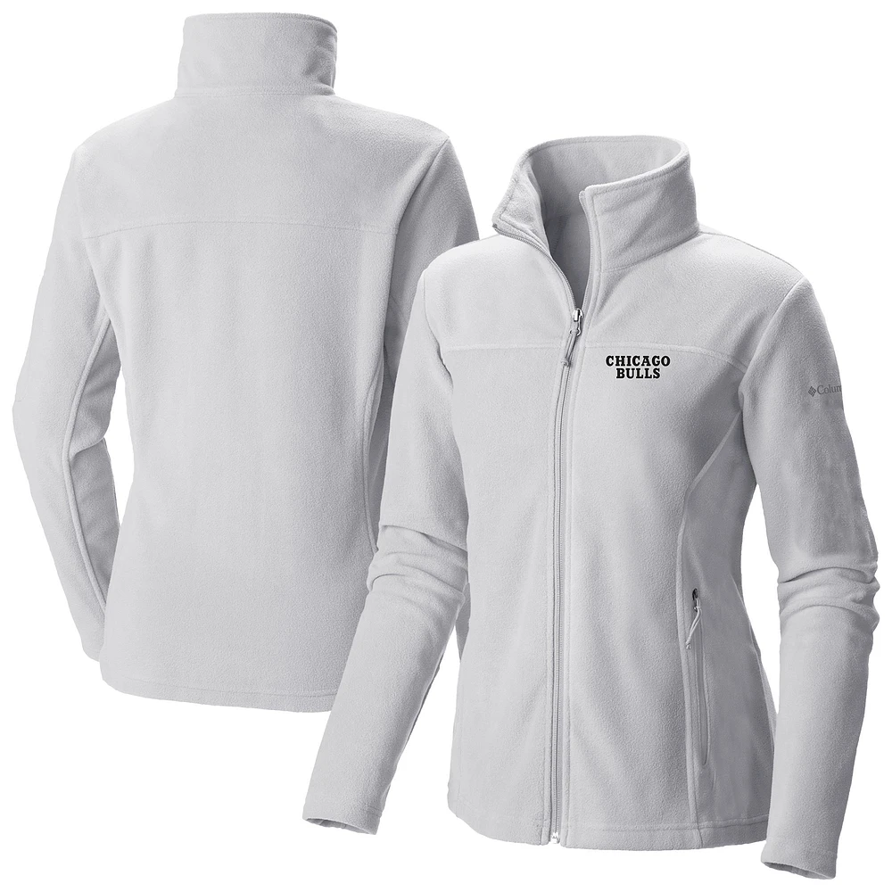 Women's Columbia White Chicago Bulls Give & Go II Fleece Full-Zip Jacket
