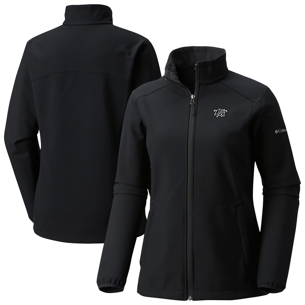 Women's Columbia Black Brooklyn Nets Kruser Ridge III Softshell Jacket
