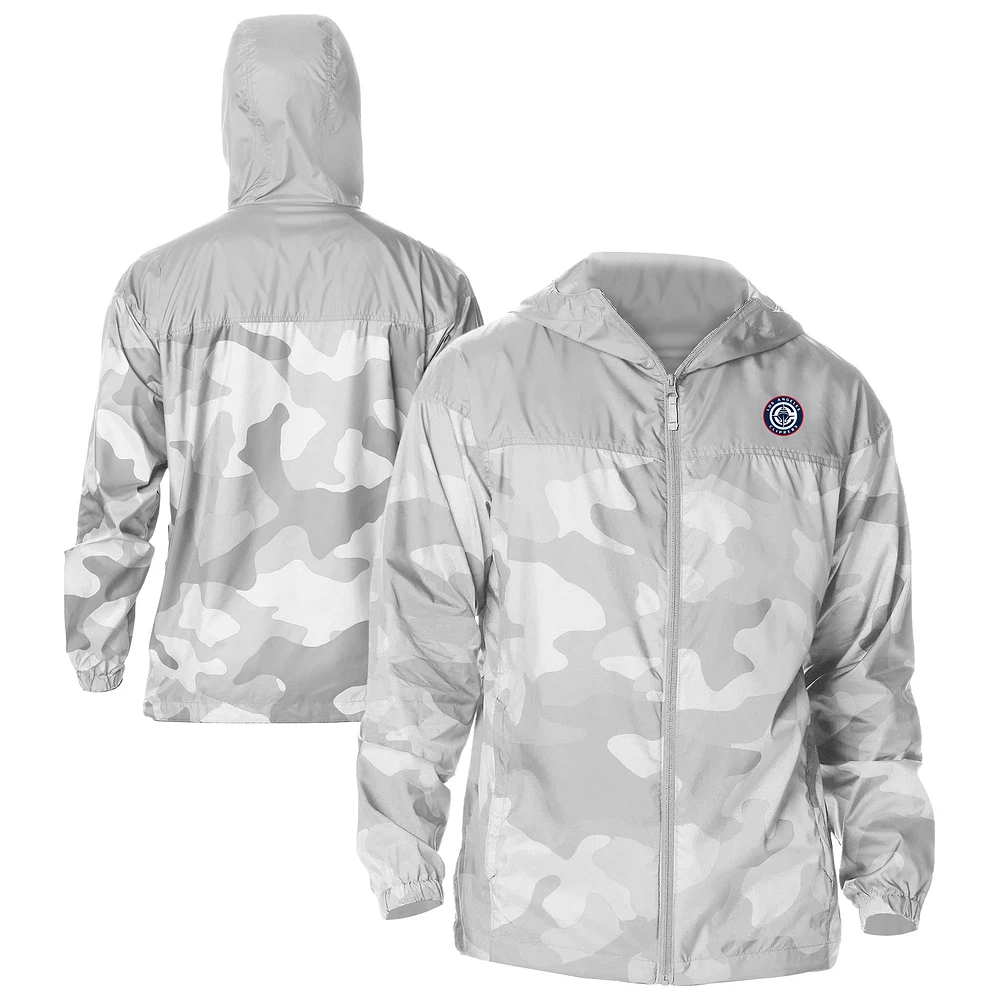 Men's Columbia Gray LA Clippers Flash Challenger Windbreaker Jacket