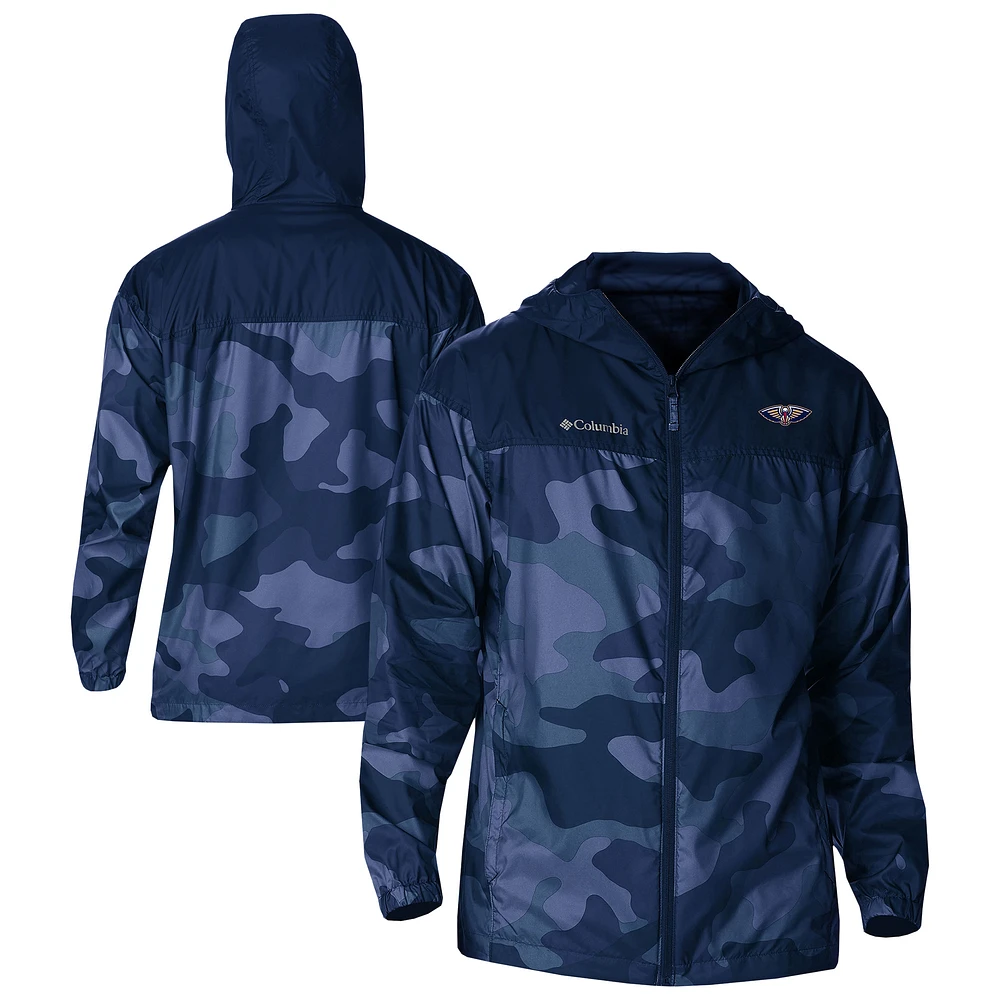 Men's Columbia Navy New Orleans Pelicans Flash Challenger Windbreaker Jacket