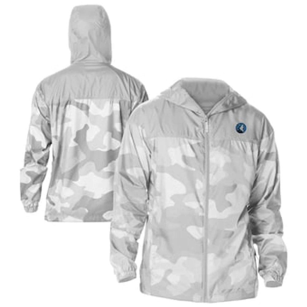 Men's Columbia Gray Minnesota Timberwolves Flash Challenger Windbreaker Jacket