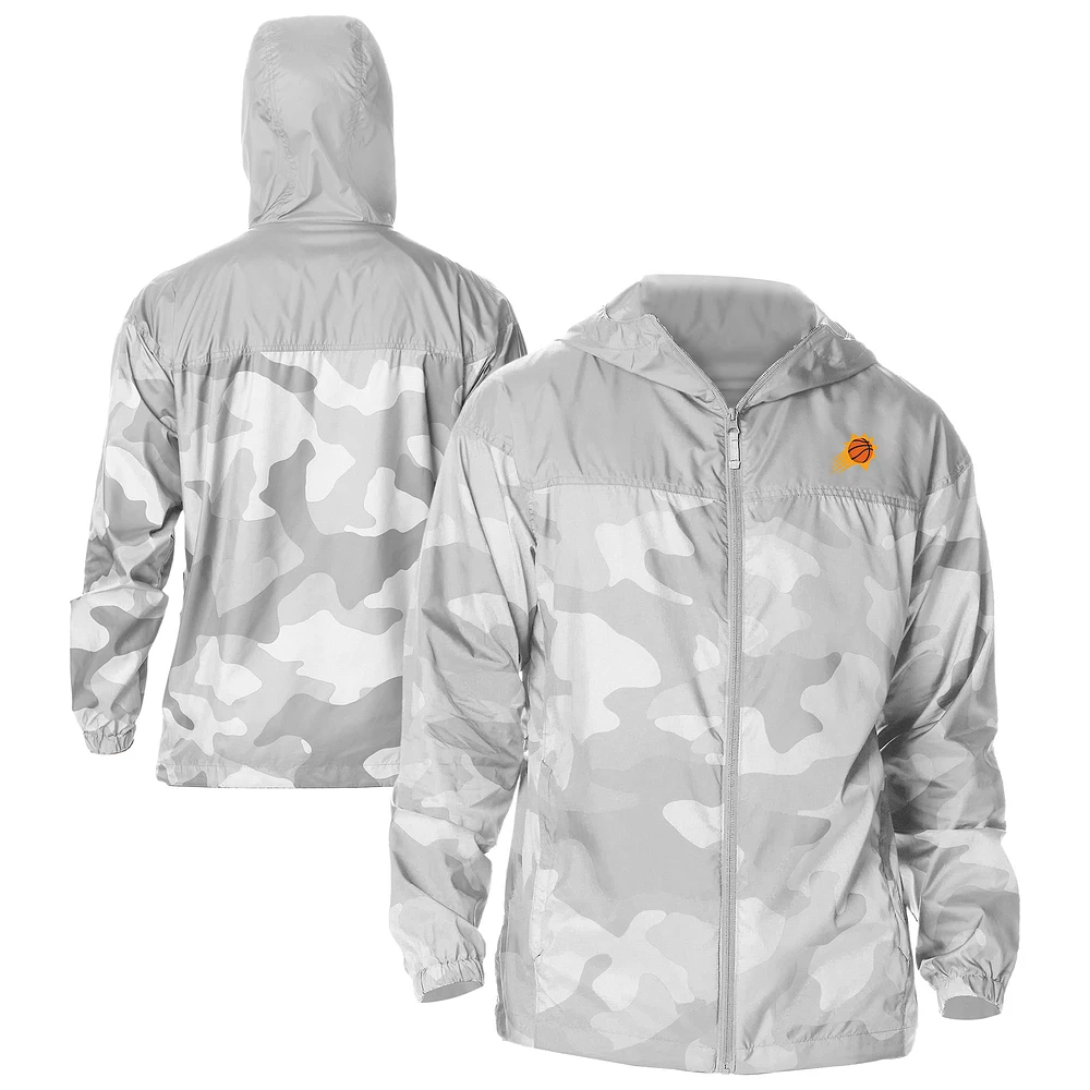 Men's Columbia Gray Phoenix Suns Flash Challenger Windbreaker Jacket