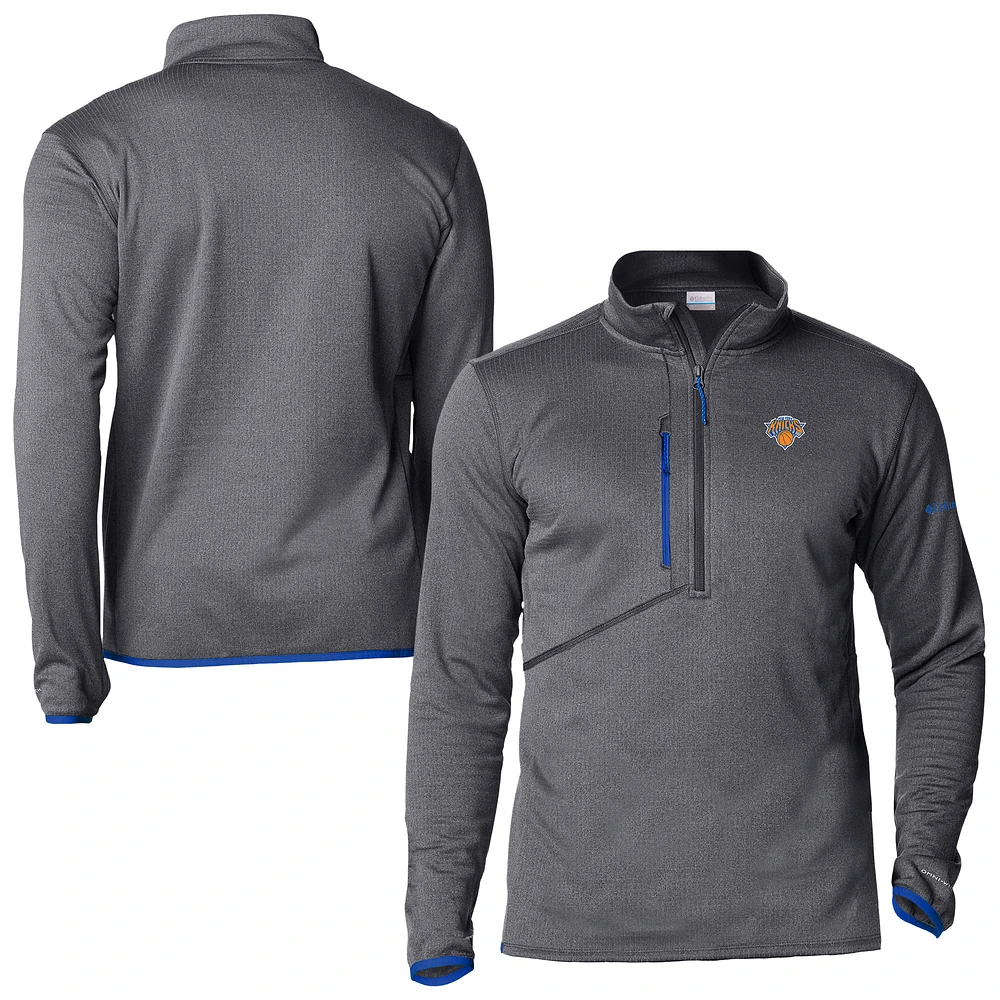 Men's Columbia Blue New York Knicks Park View Fleece Half-Zip Top
