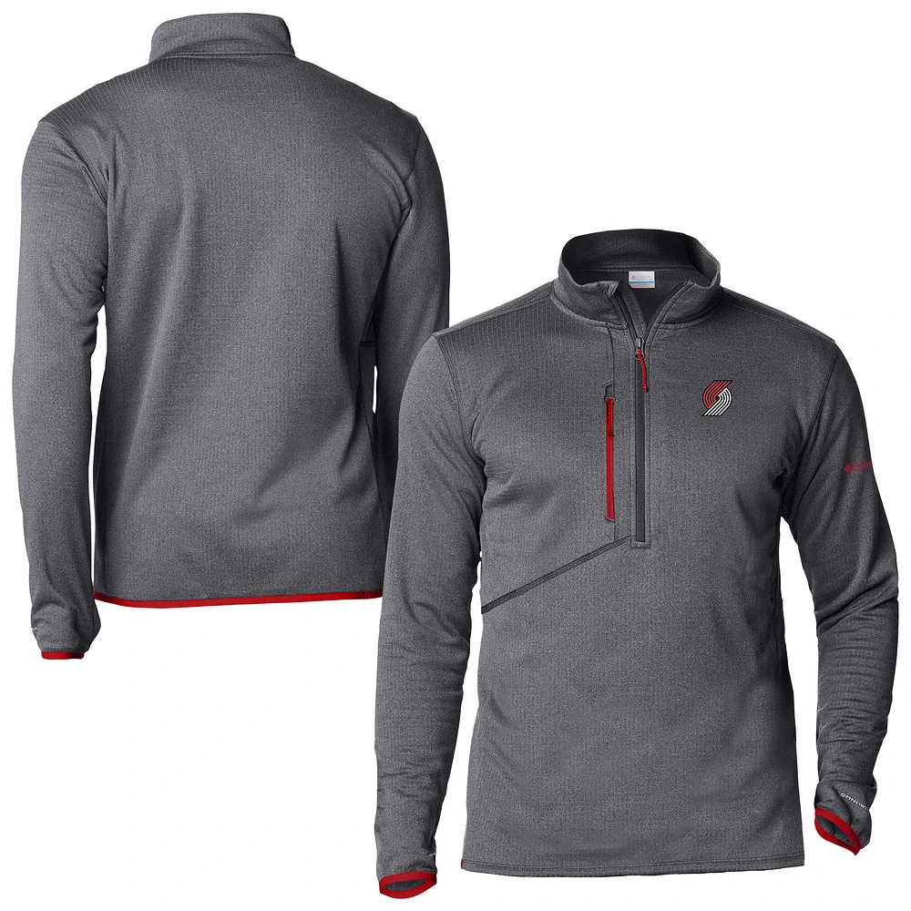 Men's Columbia Red Portland Trail Blazers Park View Fleece Half-Zip Top