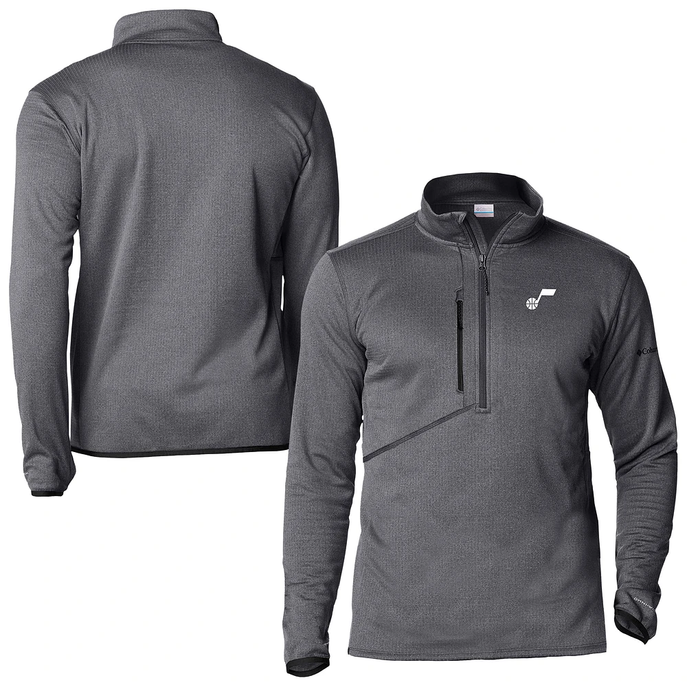 Men's Columbia Black Utah Jazz Park View Fleece Half-Zip Top
