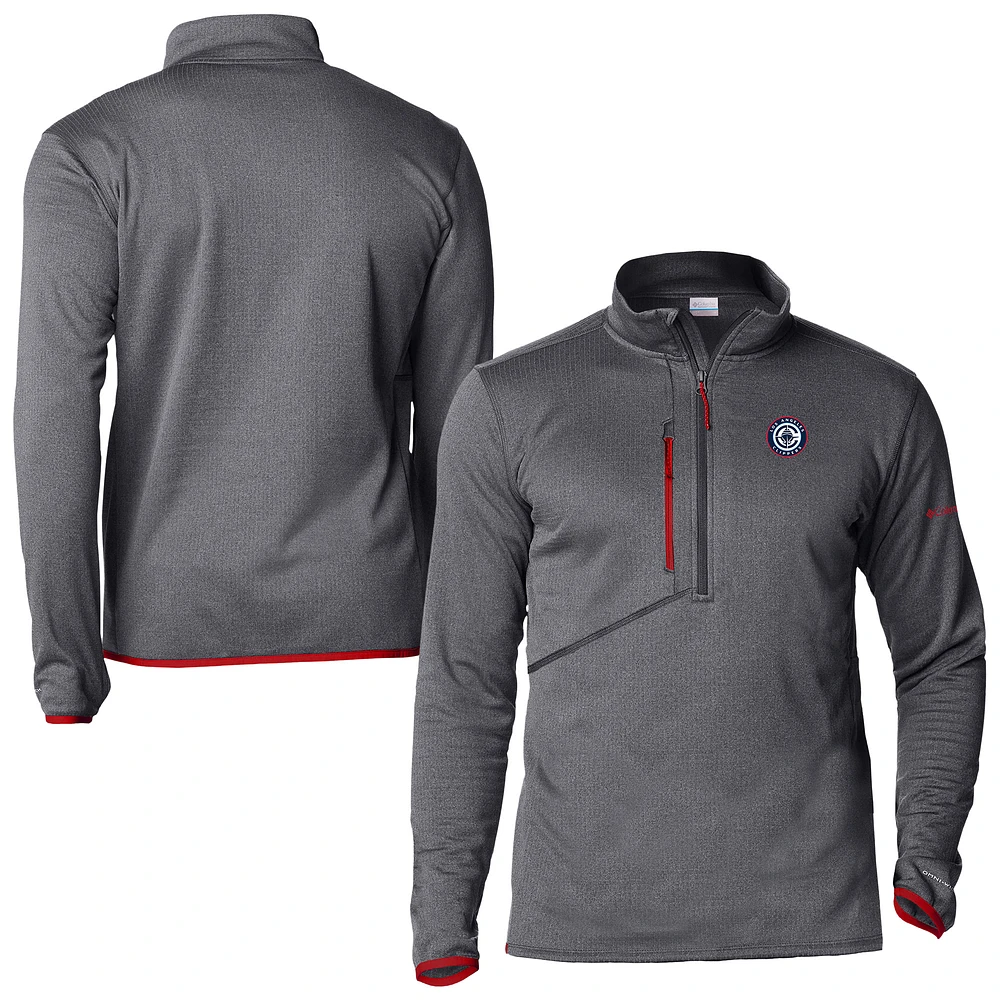 Men's Columbia Red LA Clippers Park View Fleece Half-Zip Top