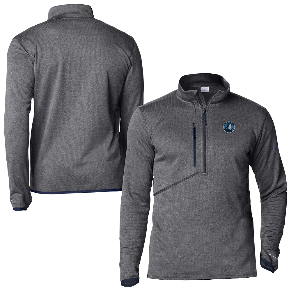 Men's Columbia Navy Minnesota Timberwolves Park View Fleece Half-Zip Top
