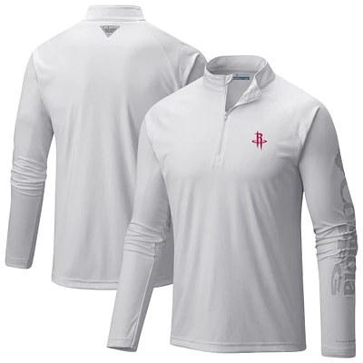Men's Columbia Houston Rockets PFG Terminal Tackle Quarter-Zip Top