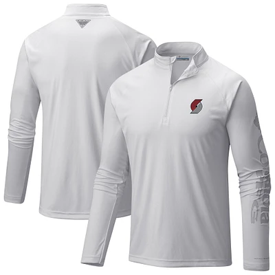 Men's Columbia Portland Trail Blazers PFG Terminal Tackle Quarter-Zip Top