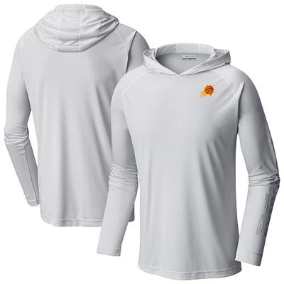 Men's Columbia White Phoenix Suns PFG Super Terminal Tackle Hoodie