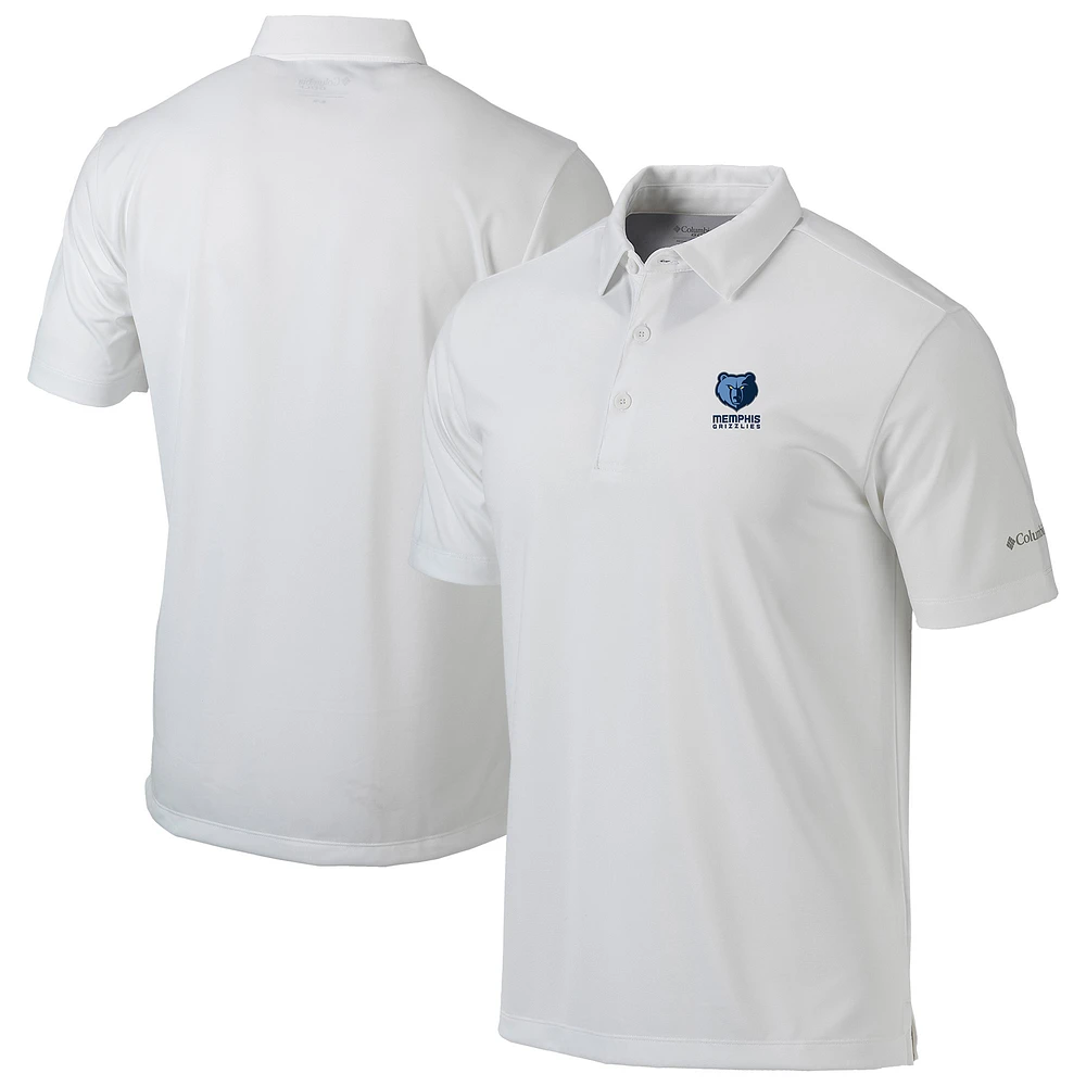 Men's Columbia White Memphis Grizzlies Omni-Wick Drive Polo