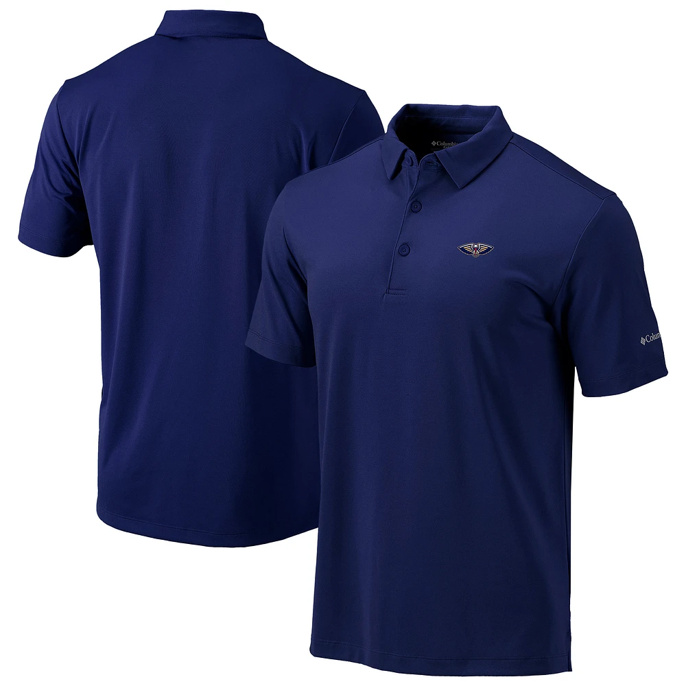 Men's Columbia Navy New Orleans Pelicans Omni-Wick Drive Polo