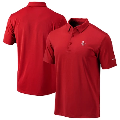 Men's Columbia Red Houston Rockets Omni-Wick Drive Polo