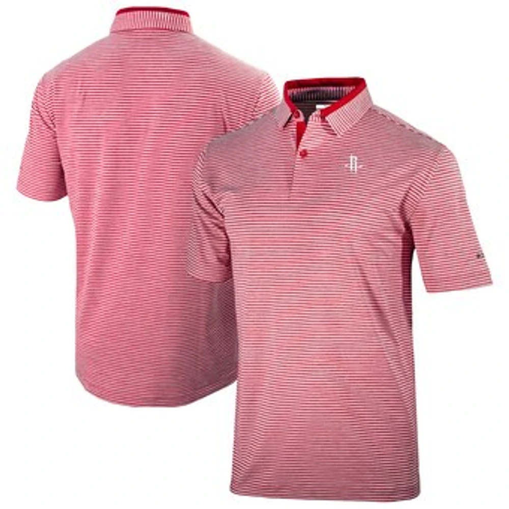 Men's Columbia Red Houston Rockets Omni-Wick Golden Hills Polo