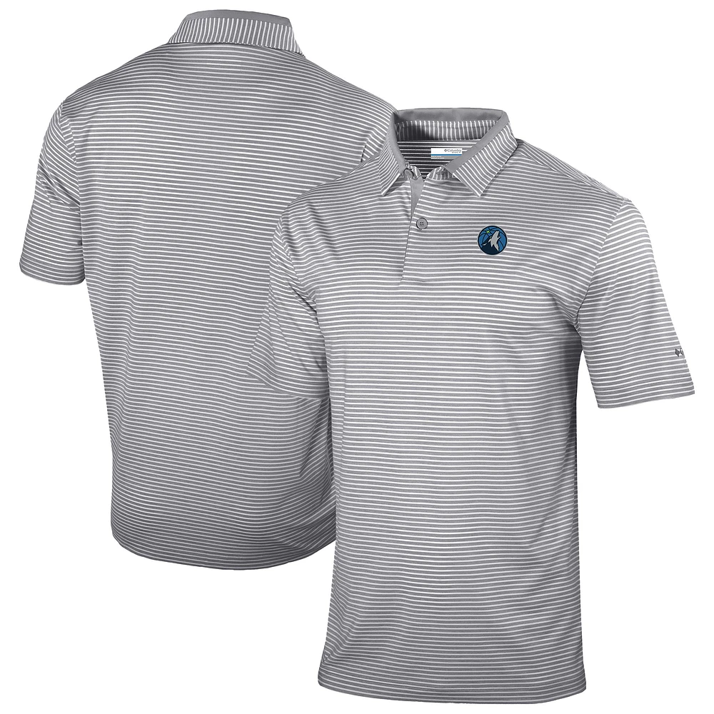 Men's Columbia Gray Minnesota Timberwolves Omni-Wick Golden Hills Polo