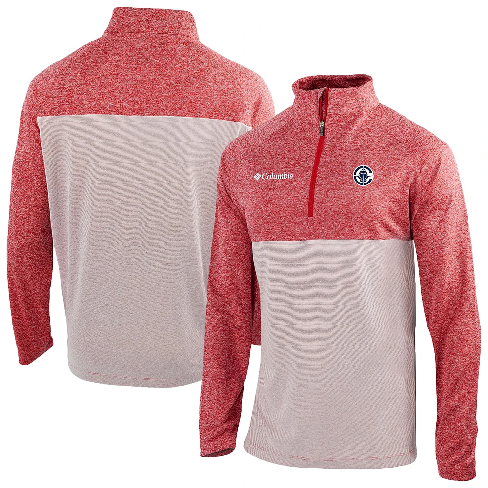 Men's Columbia Red LA Clippers Omni-Wick Rockin' It Quarter-Zip Top