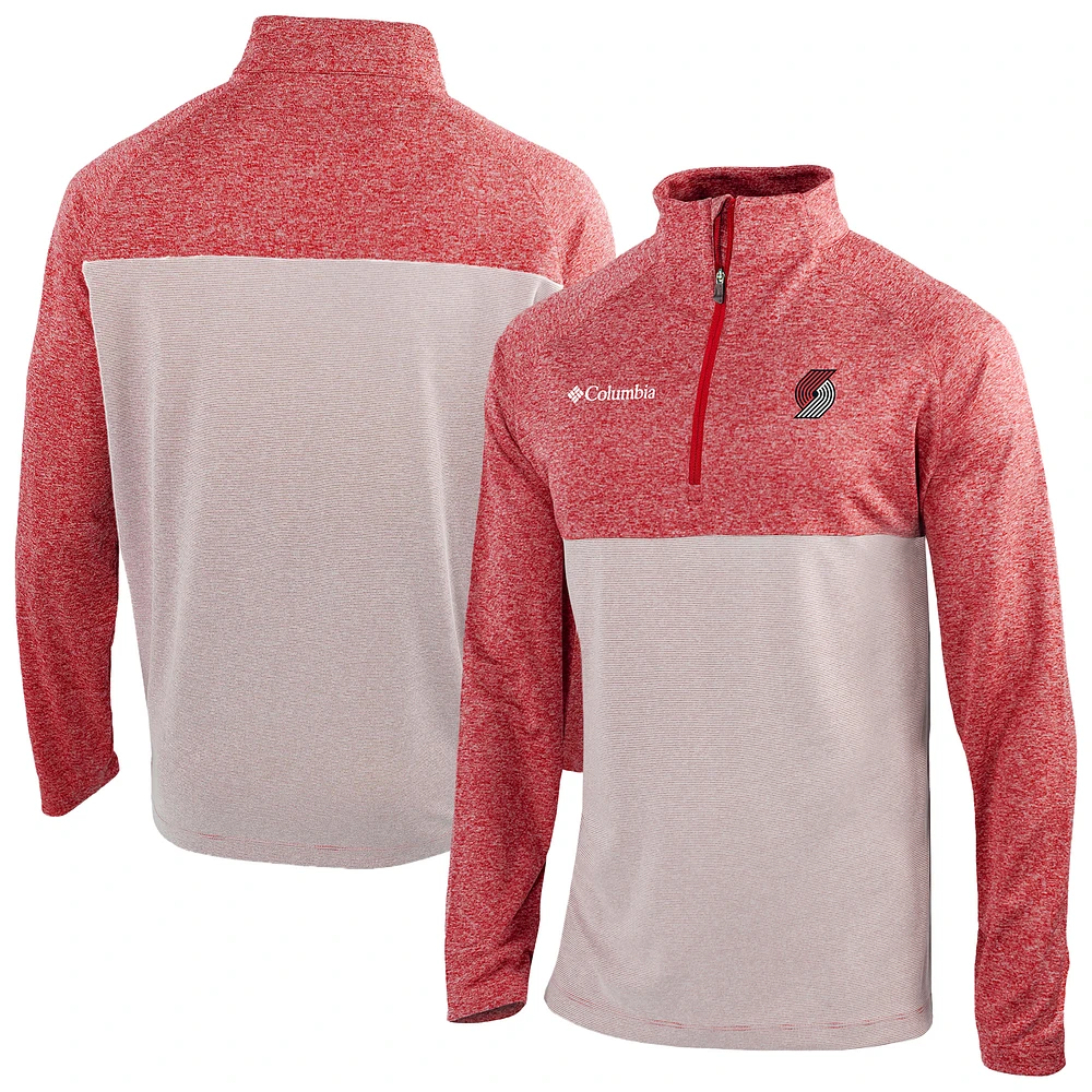 Men's Columbia Red Portland Trail Blazers Omni-Wick Rockin' It Quarter-Zip Top