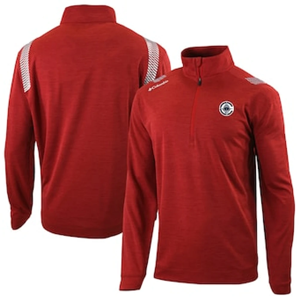 Men's Columbia Red LA Clippers Oakland Downs Omni-Wick Quarter-Zip Top