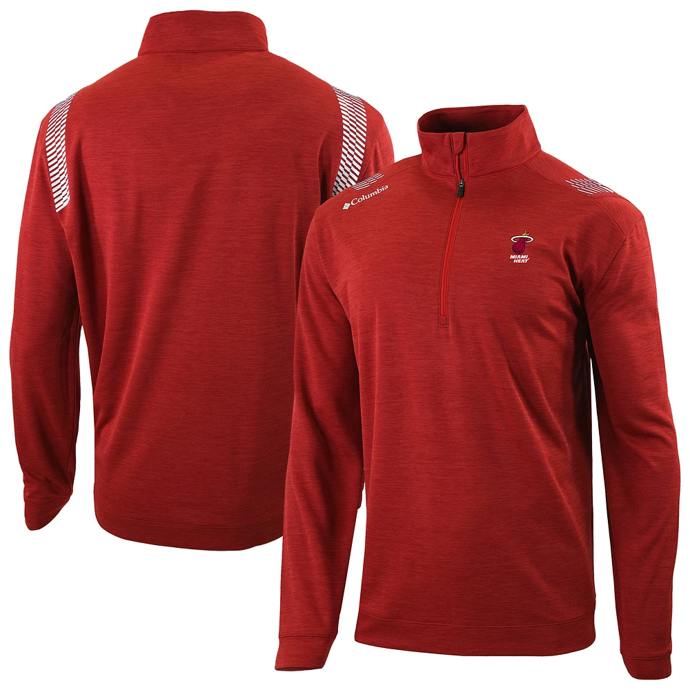 Men's Columbia Miami Heat Oakland Downs Omni-Wick Quarter-Zip Top