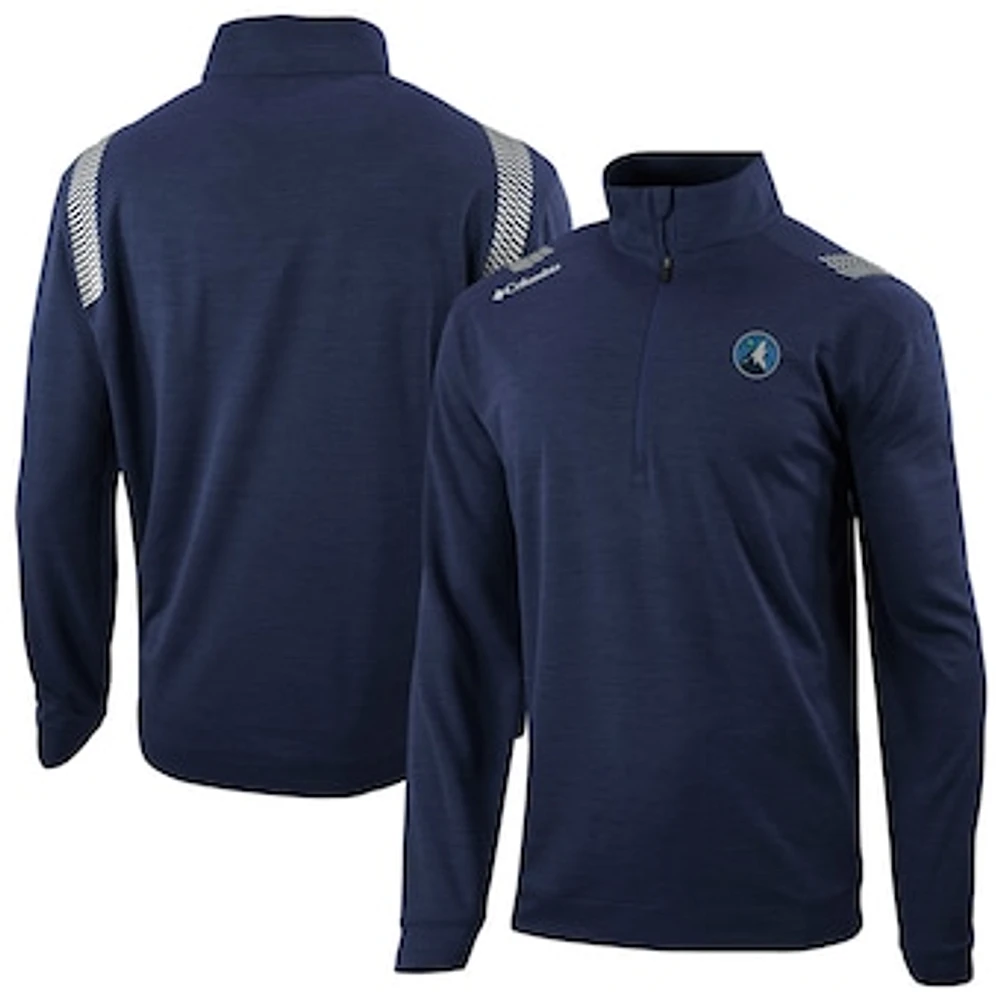 Men's Columbia Navy Minnesota Timberwolves Oakland Downs Omni-Wick Quarter-Zip Top