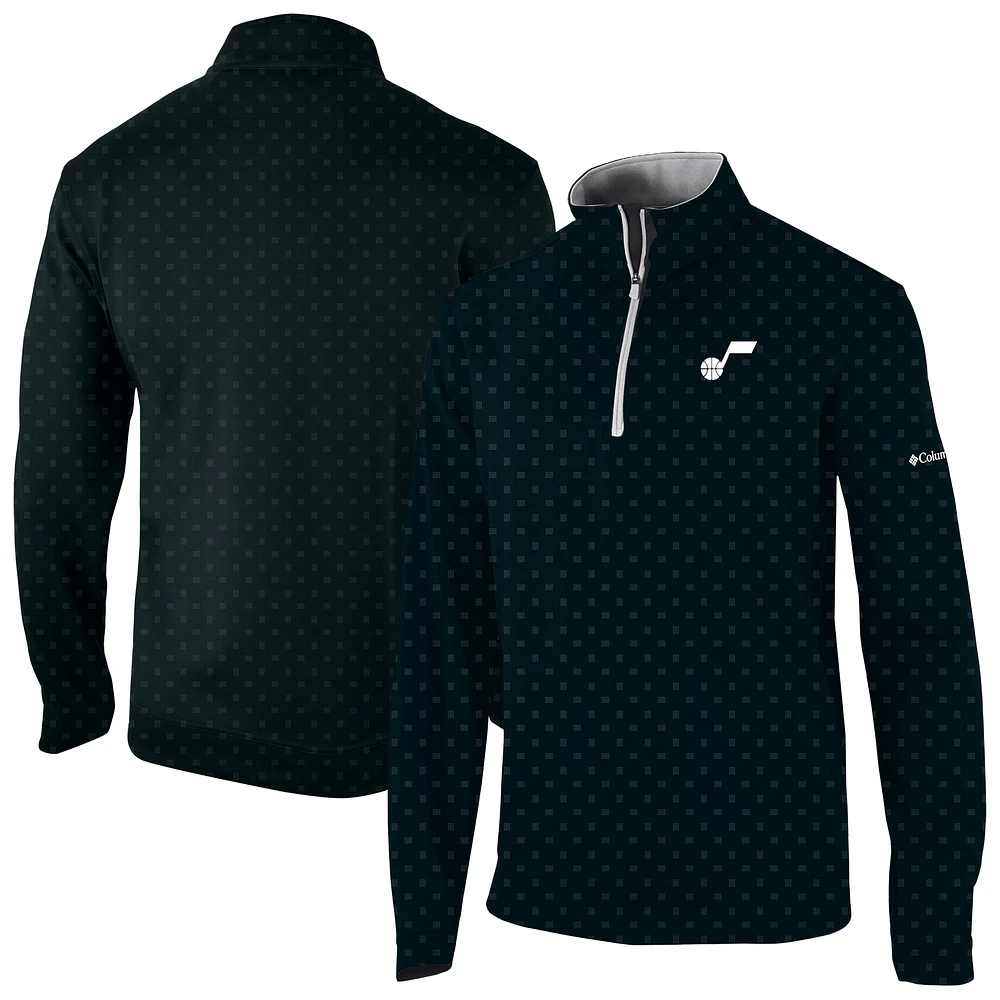 Men's Columbia Black Utah Jazz Wickham Hills Omni-Wick Quarter-Zip Jacket