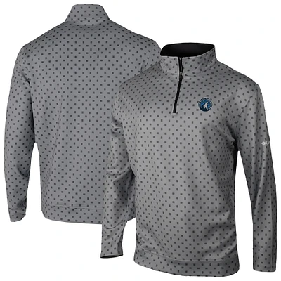 Men's Columbia Gray Minnesota Timberwolves Wickham Hills Omni-Wick Quarter-Zip Jacket