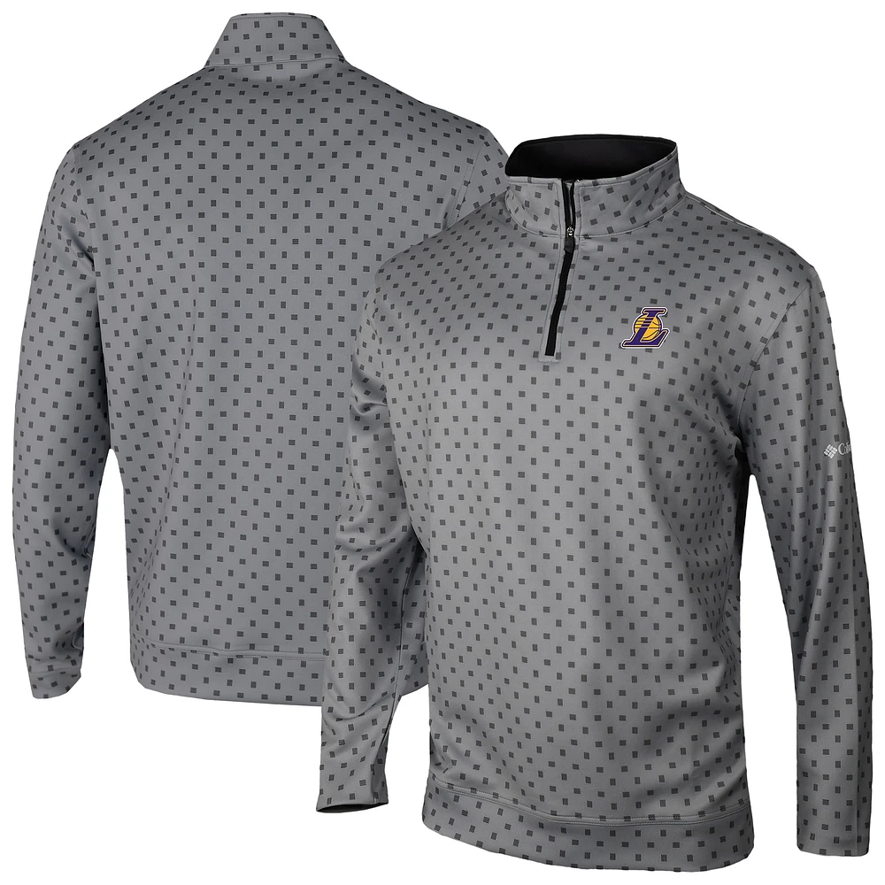 Men's Columbia Gray Los Angeles Lakers Wickham Hills Omni-Wick Quarter-Zip Jacket