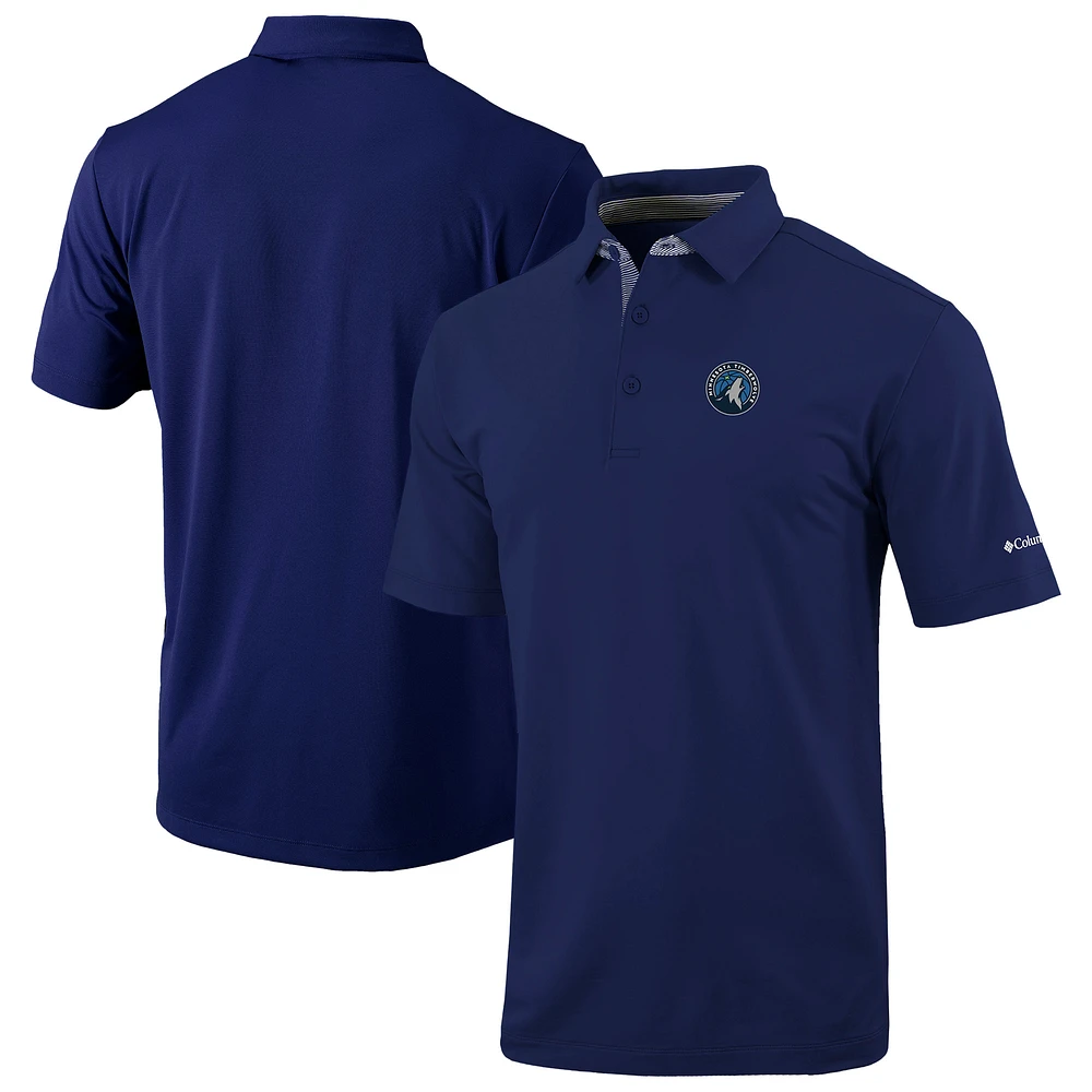 Men's Columbia Navy Minnesota Timberwolves Omni-Wick Even Lie Polo