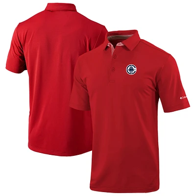 Men's Columbia Red LA Clippers Omni-Wick Even Lie Polo