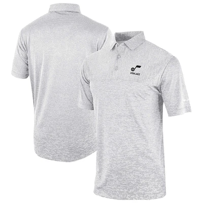 Men's Columbia Gray Utah Jazz Omni-Wick Heading Out Polo