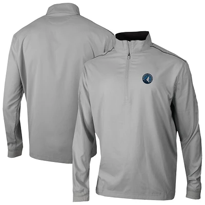 Men's Columbia Gray Minnesota Timberwolves Omni-Wick Bogey's Paradise Quarter-Zip Top