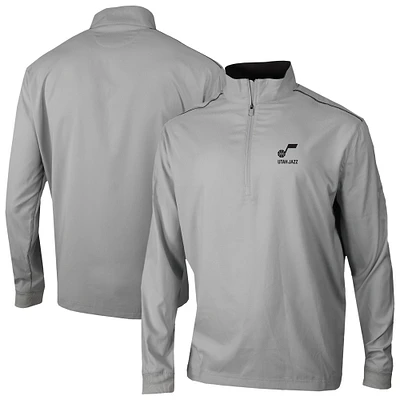 Men's Columbia Gray Utah Jazz Omni-Wick Bogey's Paradise Quarter-Zip Top