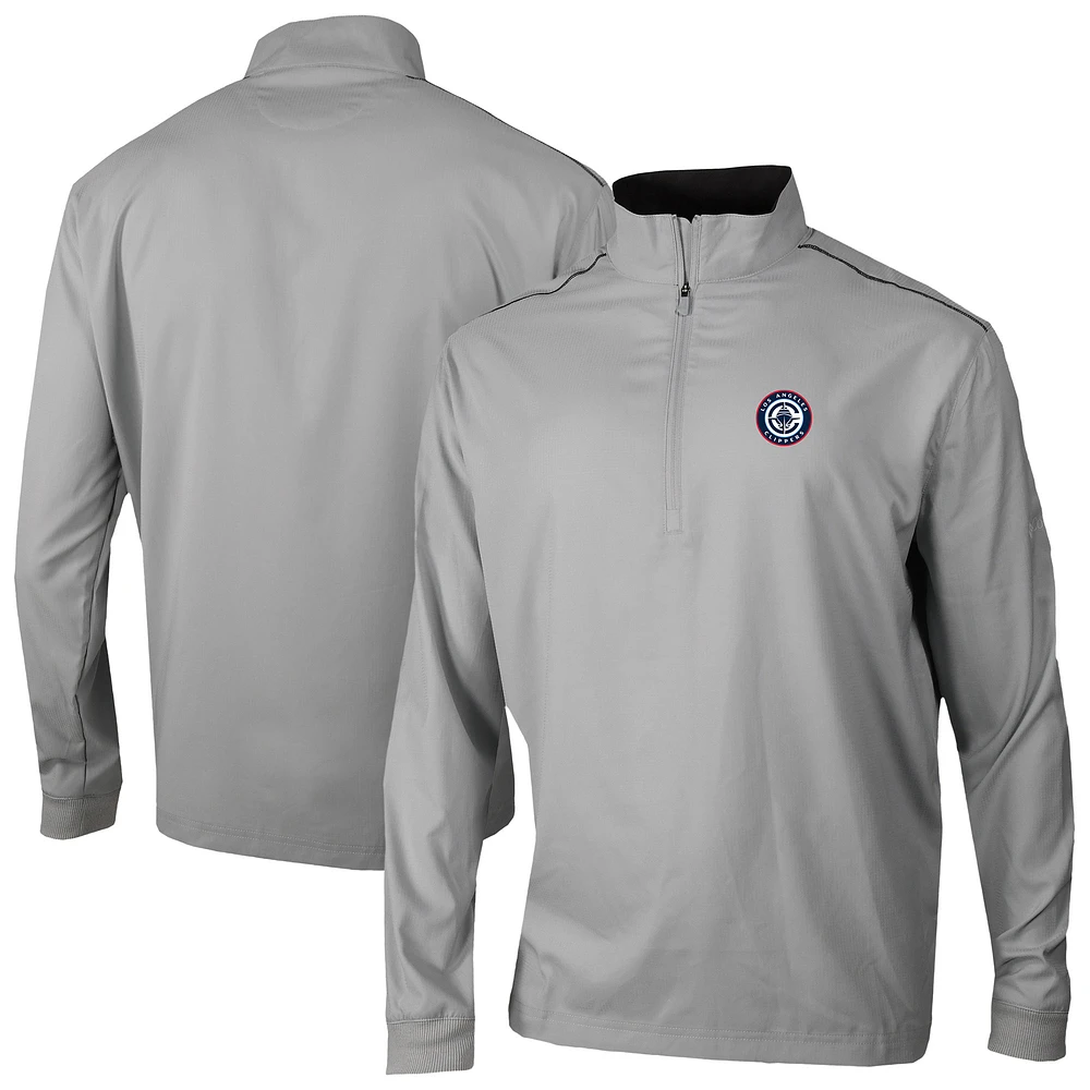 Men's Columbia Gray LA Clippers Omni-Wick Bogey's Paradise Quarter-Zip Top