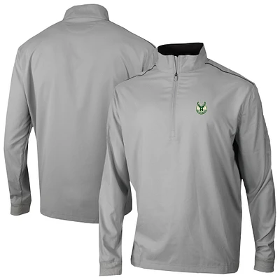 Men's Columbia Gray Milwaukee Bucks Omni-Wick Bogey's Paradise Quarter-Zip Top