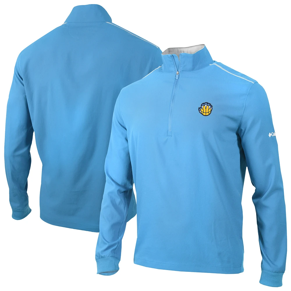 Men's Columbia Light Blue Memphis Grizzlies Omni-Wick Bogey's Paradise Quarter-Zip Top