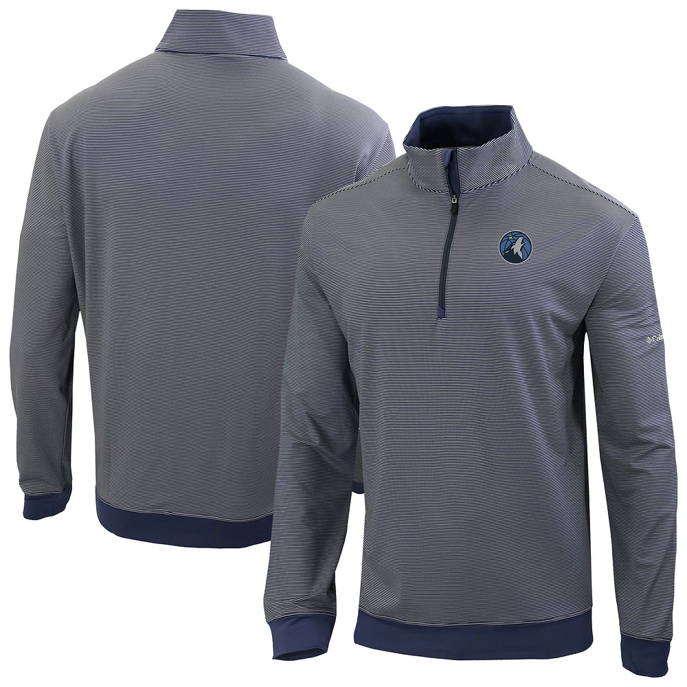 Men's Columbia Navy Minnesota Timberwolves Omni-Wick Even Lie Quarter-Zip Top