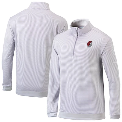 Men's Columbia Gray/White Portland Trail Blazers Omni-Wick Even Lie Quarter-Zip Top