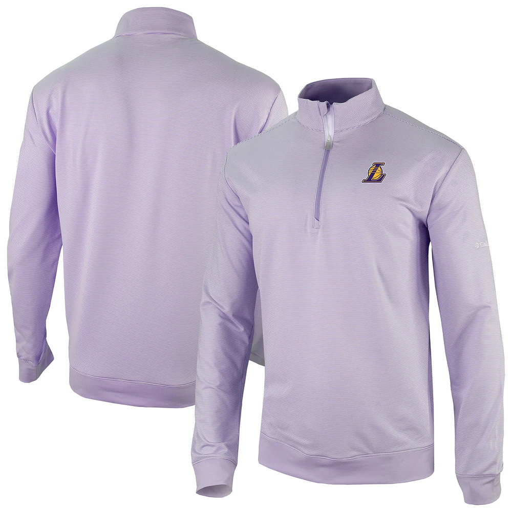 Men's Columbia Purple Los Angeles Lakers Omni-Wick Even Lie Quarter-Zip Top