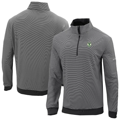 Men's Columbia Black Milwaukee Bucks Omni-Wick Even Lie Quarter-Zip Top
